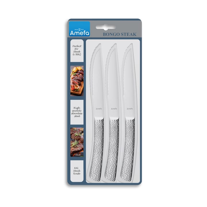 Bongo Grillmesser 3er-Pack, Edelstahl Amefa