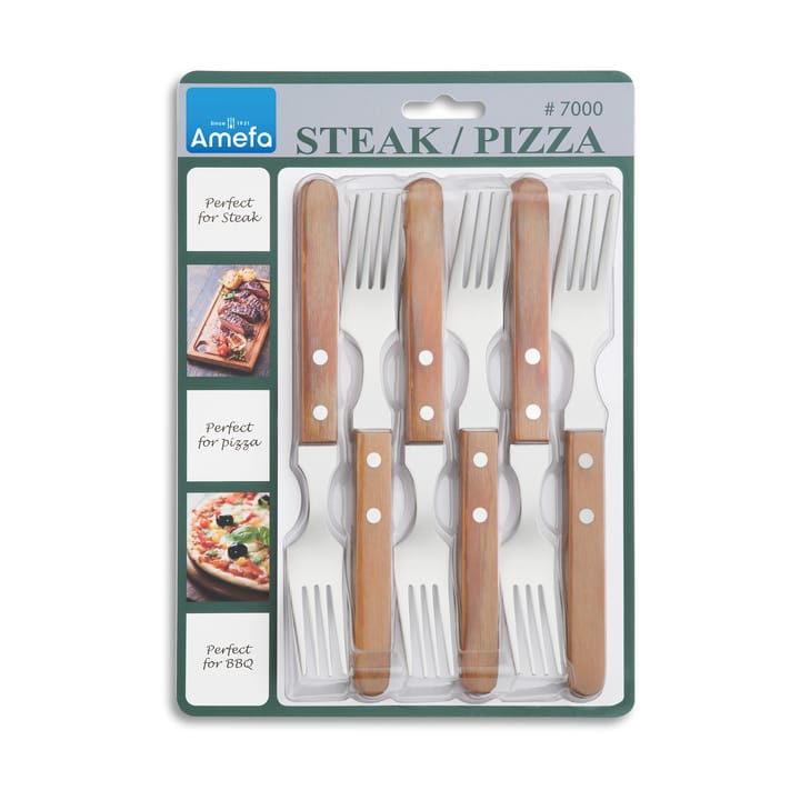 Pizza Grillgabel 6er-Pack, Eiche Amefa