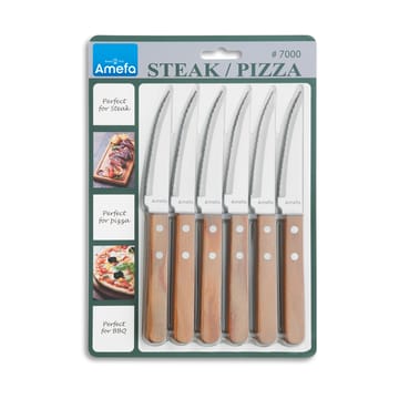 Pizza Grillmesser 6er-Pack - Eiche - Amefa