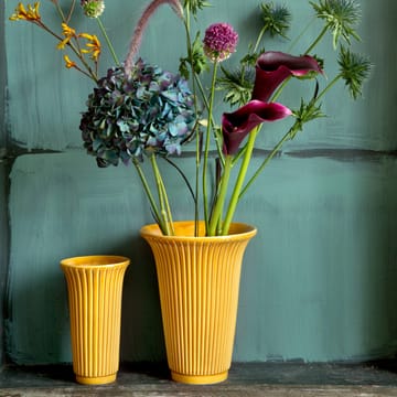 Daisy Vase glasiert Ø12cm - Gelb - Bergs Potter