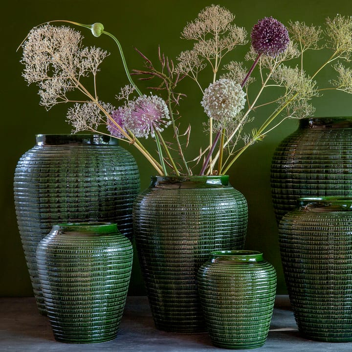 Willow Vase glasiert 25cm, Green emerald Bergs Potter