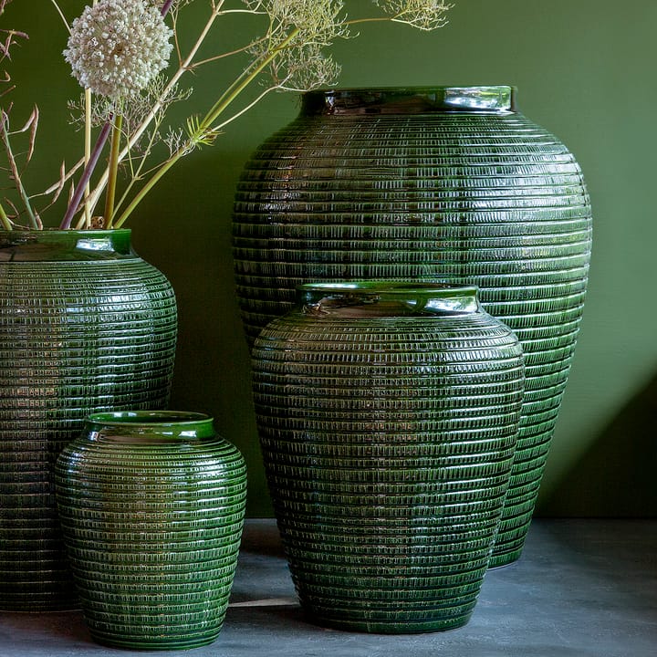 Willow Vase glasiert 35cm, Green emerald Bergs Potter