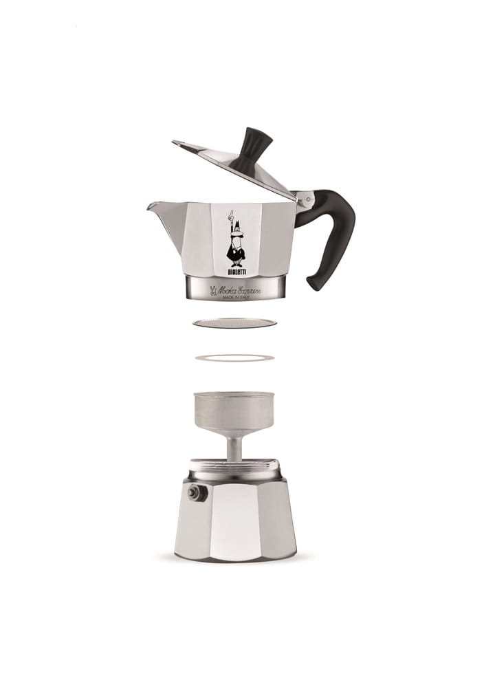 Moka Kaffeemaschine 3 Tassen, Silber Bialetti