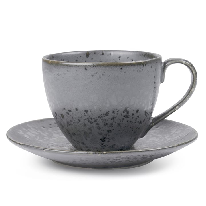 Bitz Tasse mit Untersetzer - Grau - Bitz