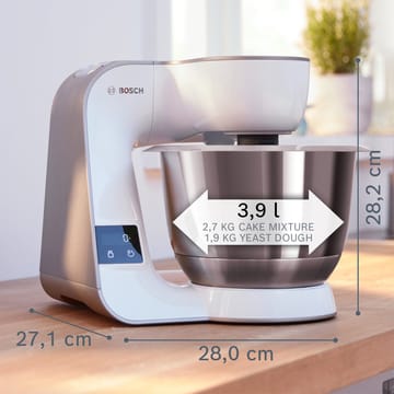 Bosch Serie 4 MUM5XW20 Küchenmaschine mit Waage 1000W - Weiß-Champagner - Bosch