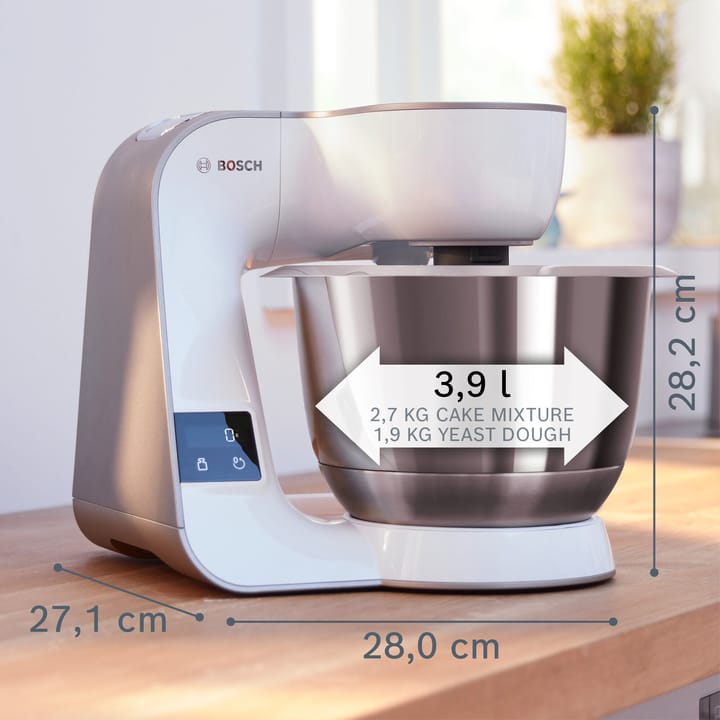 Bosch Serie 4 MUM5XW20 Küchenmaschine mit Waage 1000W, Weiß-Champagner Bosch