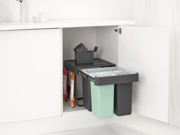 Sort&Go Einbaueimer, 10+10+20 L - Dunkelgrau - Brabantia