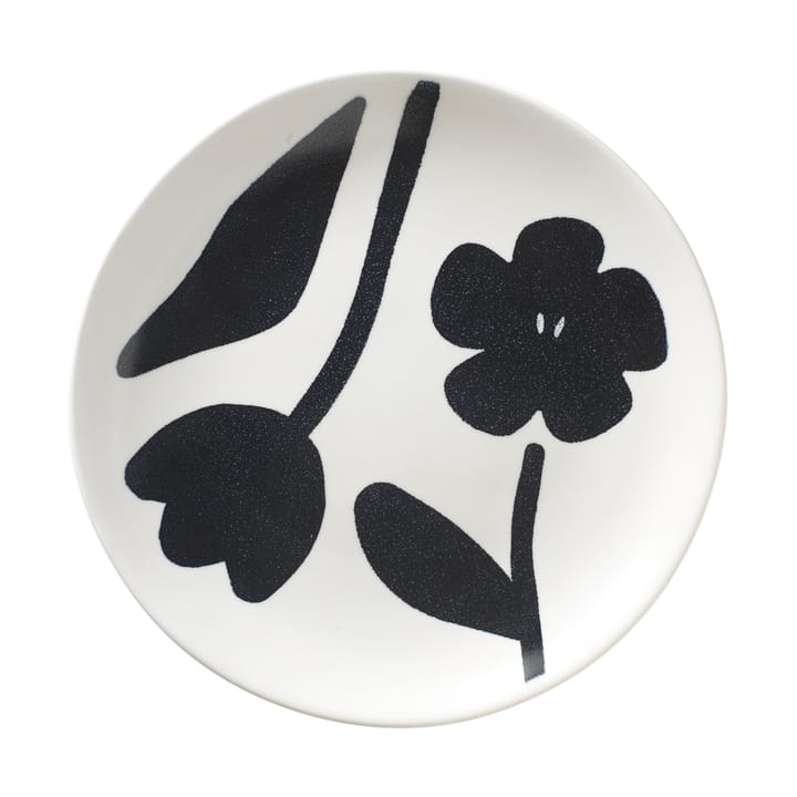 Flora Teller Ø20 cm, Black-off white Broste Copenhagen