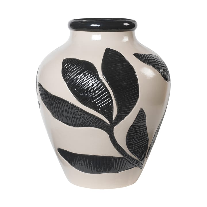 Herbert Vase 40 cm - Black-rainy day green - Broste Copenhagen