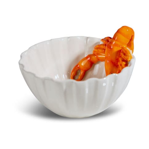 Lobsti Schale Ø14cm - Weiß-orange - Byon