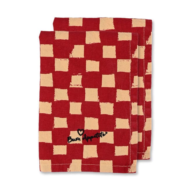 Love Serviette 45x45 cm 2er-Pack, Rot-Sand Byon