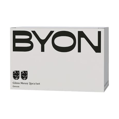 Messy Glas 30 cl 2er-Pack, Grün Byon