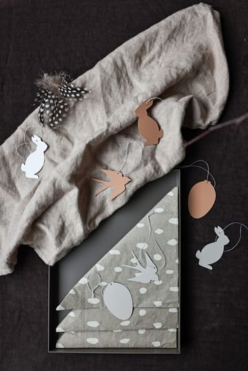 Easter Deco Hase Osteranhänger 4er Pack - Cafe au lait - Cooee Design