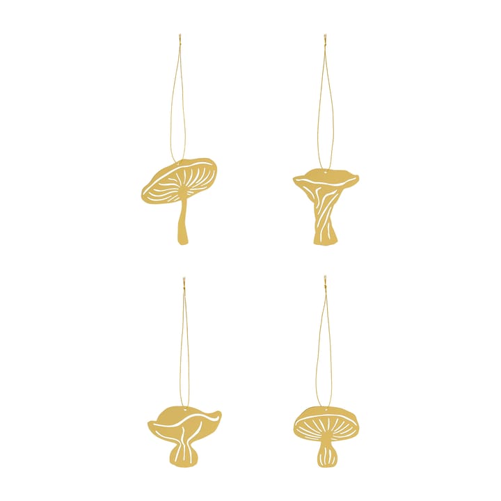 Fungi Dekoanhänger 4 Teile, Brass Cooee Design