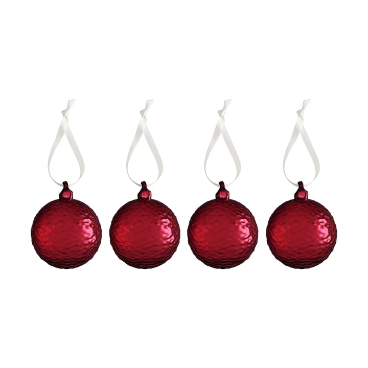 Gry Marble Weihnachtskugel Ø8 cm - Deep red - Cooee Design