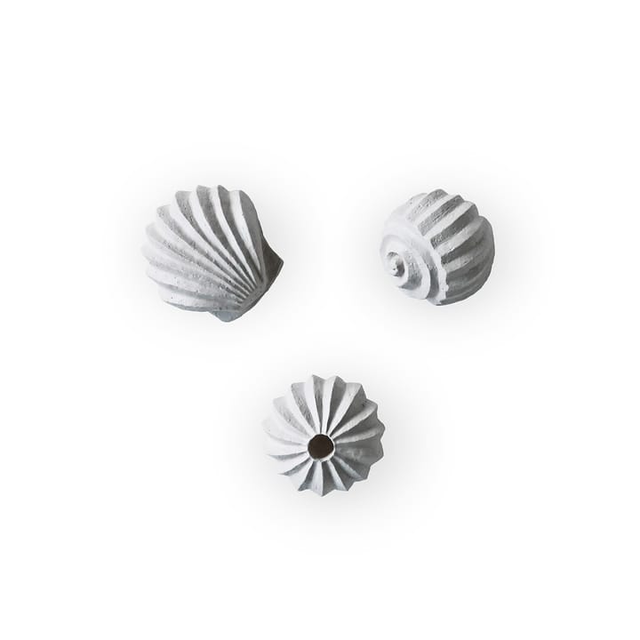 The Genesis Shells Skulptur 3er Pack, Limestone Cooee Design