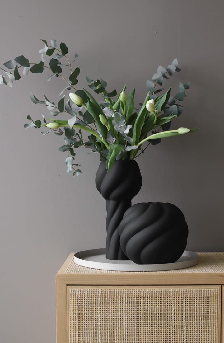 Twist Säulen Vase 34 cm, Schwarz Cooee Design