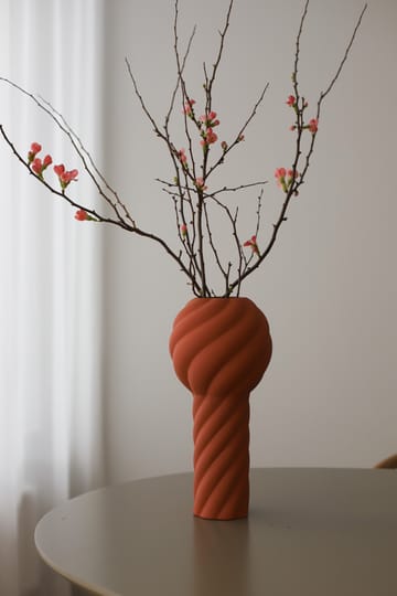 Twist Säulen Vase 34 cm - Ziegelrot - Cooee Design