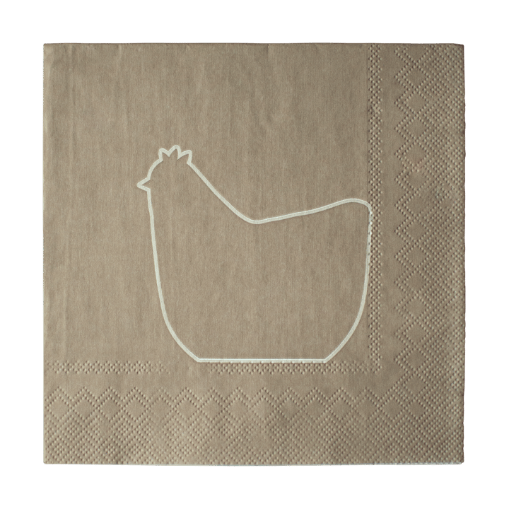 Happy hen Papierserviette 33x33 cm 20er Pack, Brown DBKD