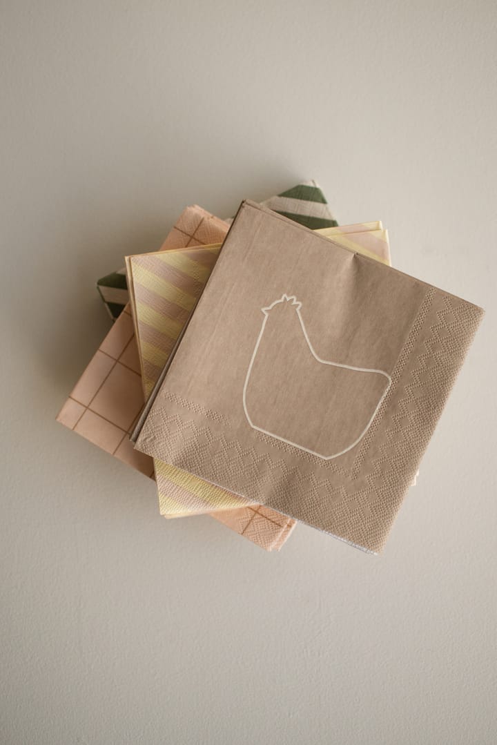 Happy hen Papierserviette 33x33 cm 20er Pack, Brown DBKD