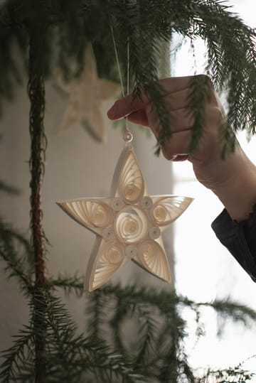 Paper star Weihnachtsanhänger 10,5 cm - White - DBKD