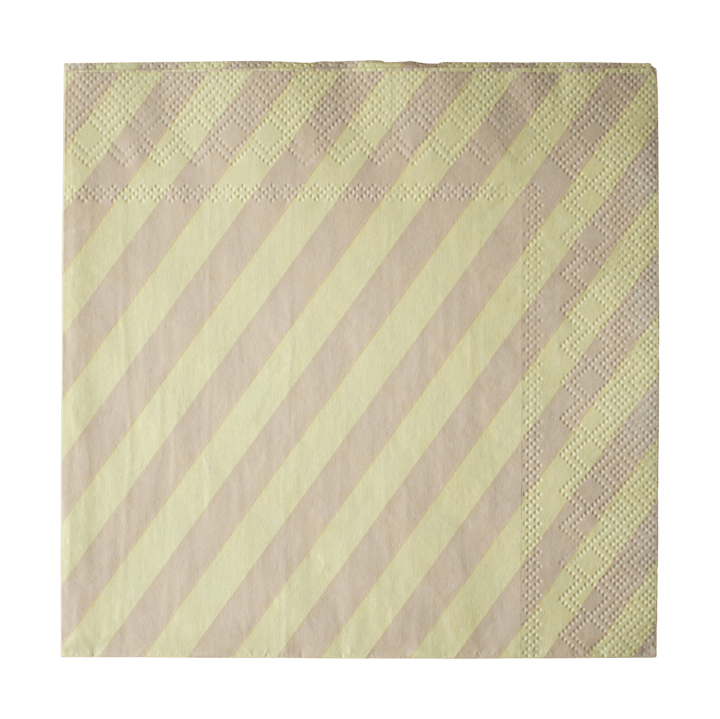 Stripe Papierserviette 33x33 cm 20er Pack, Yellow DBKD