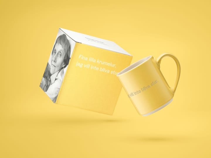 Astrid Lindgren Tasse, fina lilla krumelur, Schwedischer Text Design House Stockholm