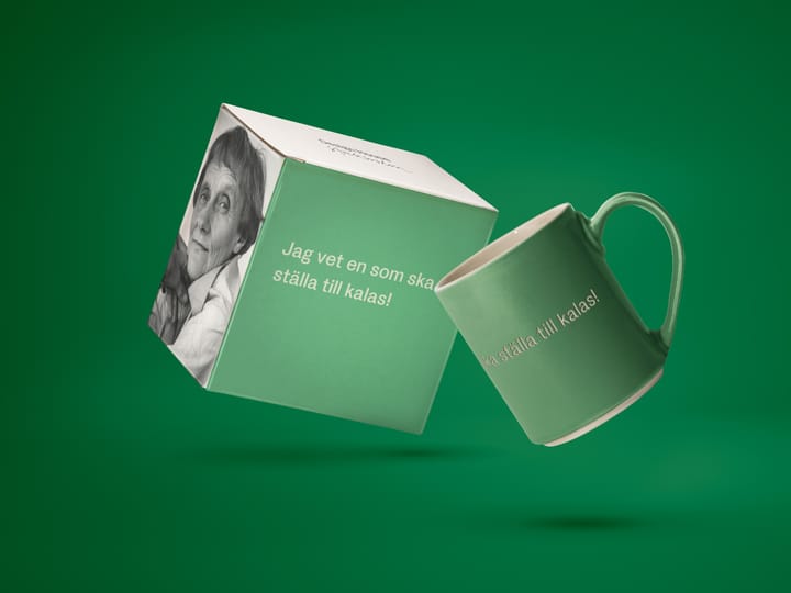 Astrid Lindgren Tasse, jag vet en som ska…, Schwedischer Text Design House Stockholm