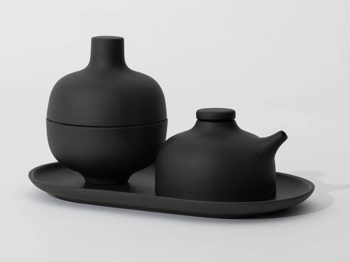 Sand Teller oval 12,5 x 20cm, Black clay Design House Stockholm