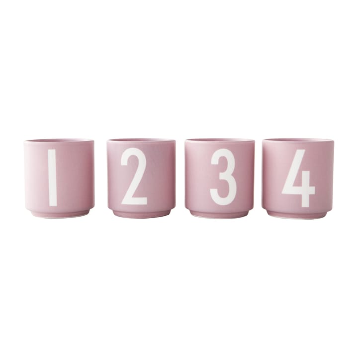 Mini Cups Becher 4er Set, Lavender Design Letters