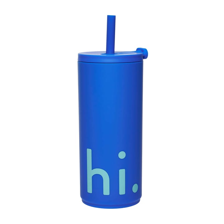 Travel Life Thermosbecher mit Strohhalm 50cl - Hi-cobalt blue - Design Letters