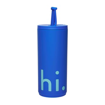 Travel Life Thermosbecher mit Strohhalm 50cl - Hi-cobalt blue - Design Letters