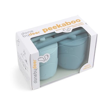 Wally Becher mit Peekaboo-Strohhalm 2er-Pack - Blue - Done by deer