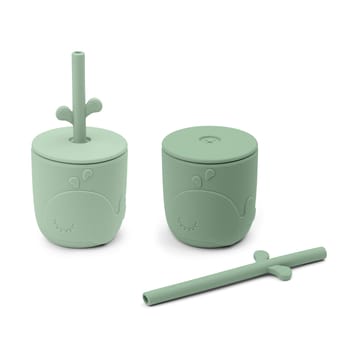 Wally Becher mit Peekaboo-Strohhalm 2er-Pack - Green - Done by deer