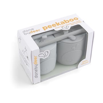 Wally Becher mit Peekaboo-Strohhalm 2er-Pack - Grey - Done by deer