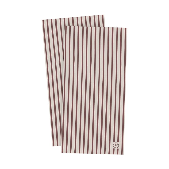 Ernst Serviette gestreift 10 x 20cm 20er Pack, Rot-hellgrau ERNST