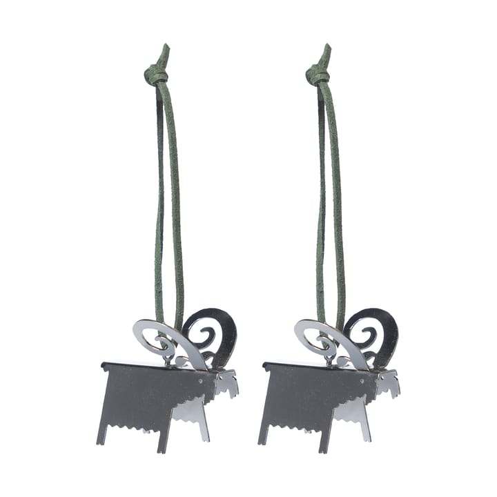 Ernst Weihnachtsanhänger Bock 2er-Pack, Silber 5 cm ERNST