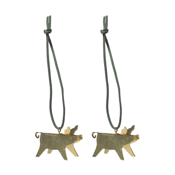 Ernst Weihnachtsanhänger Schwein 2er-Pack, Messing 5 cm ERNST