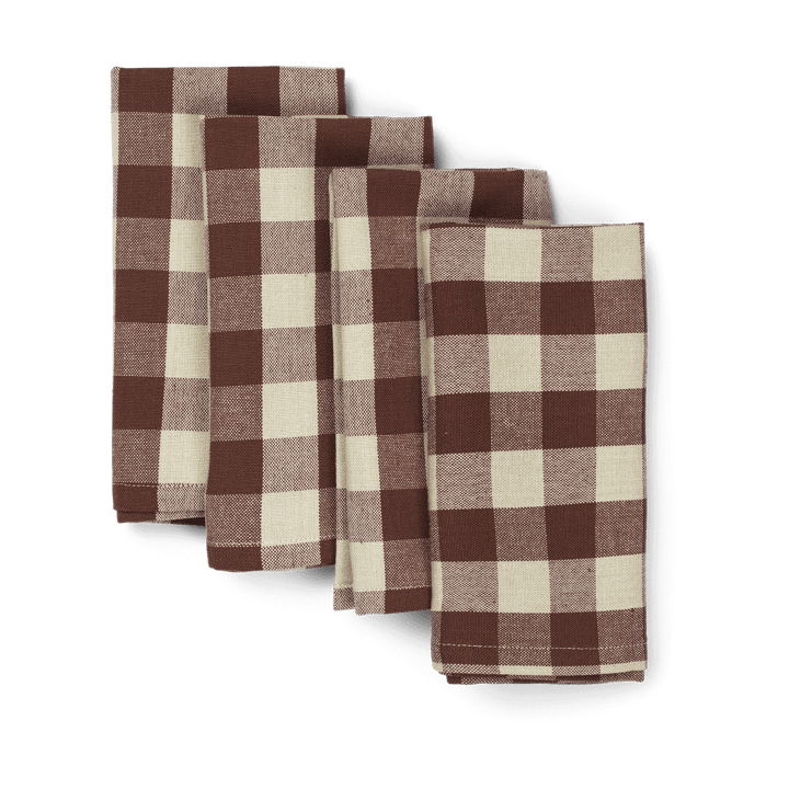 Bothy Check Baumwollservietten 40x40 cm 4er Pack, Cinnamon-grey green ferm LIVING