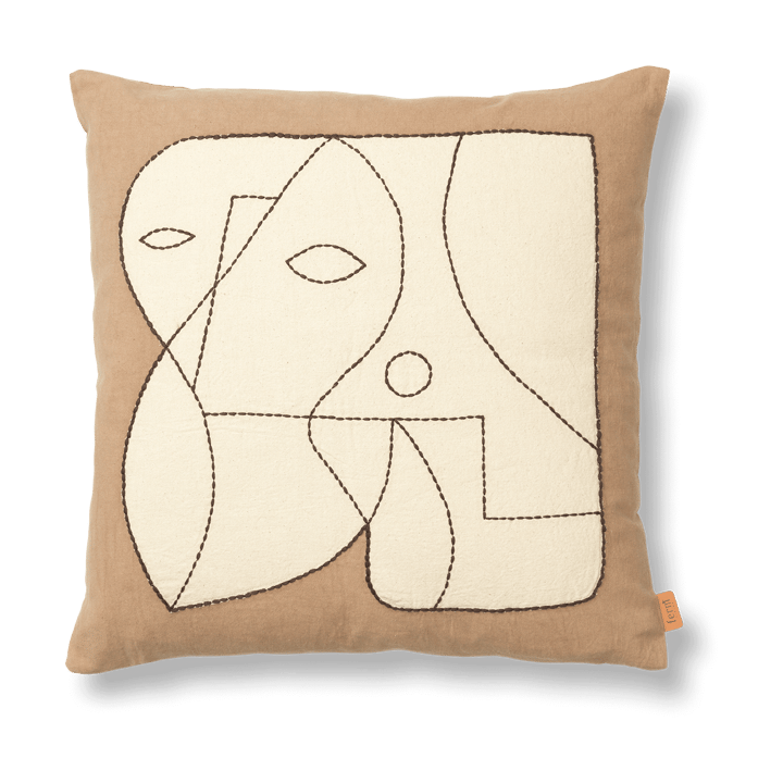 Figure Kissenbezug 50x50 cm - Dark Taupe-Off-white - Ferm Living