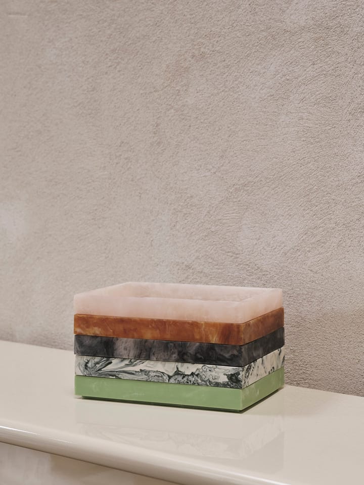 Mist Dekotablett 15x20 cm, Emerald-off white ferm LIVING