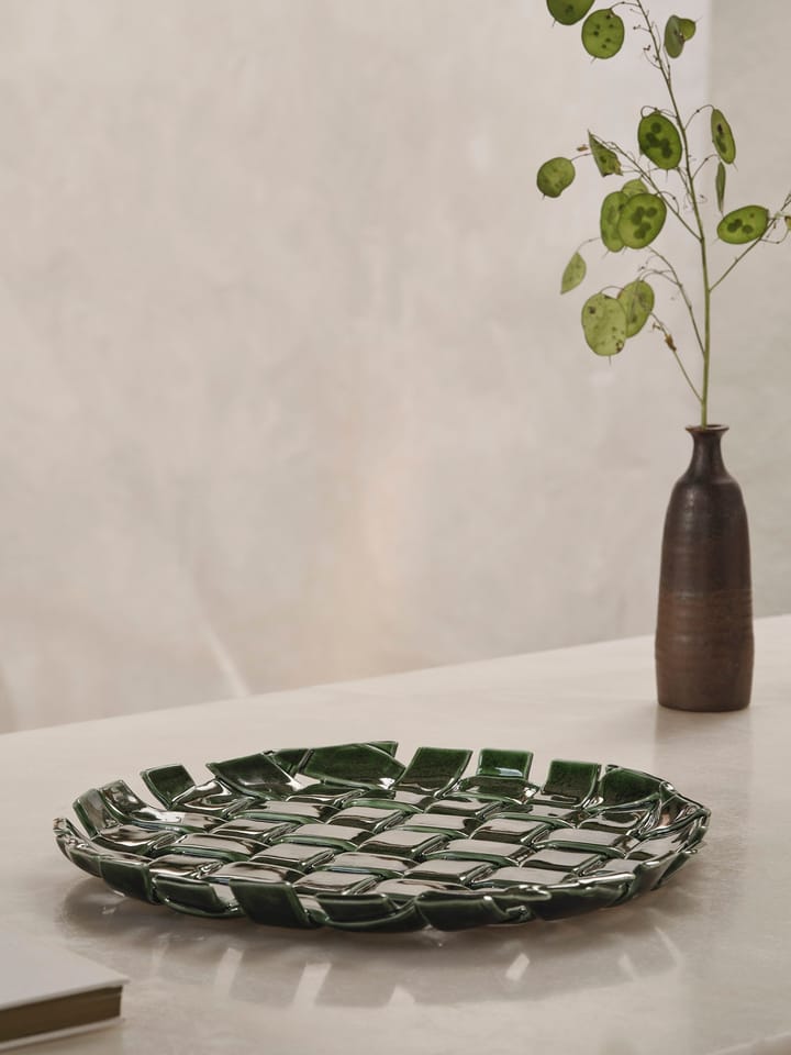 Plait Teller Ø30 cm, Emerald green ferm LIVING