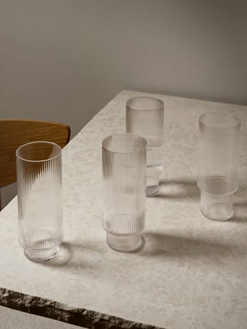 Ripple Longdrink-Glas 4er Pack - Klar - ferm LIVING