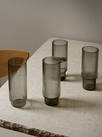 Ripple Longdrink-Glas 4er Pack - Smoked grey - ferm LIVING