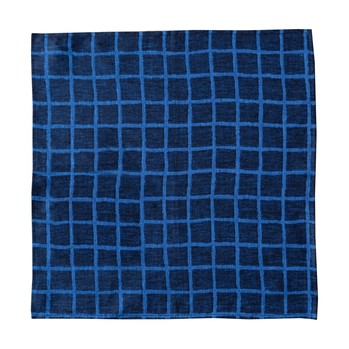 Rutig Jacquard gewebte Serviette 2er Pack, Blue-black Fine Little Day