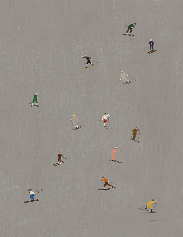 Skiers Poster 40 x 50cm, Grau Fine Little Day