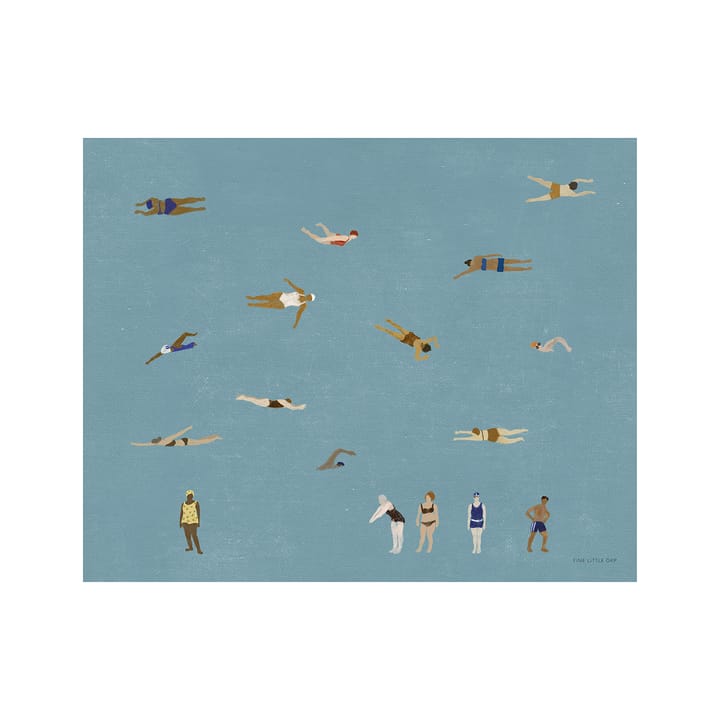 Swimmers Poster - Blue, 40 x 50cm - Fine Little Day