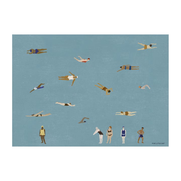 Swimmers Poster - Blue, 50 x 70cm - Fine Little Day