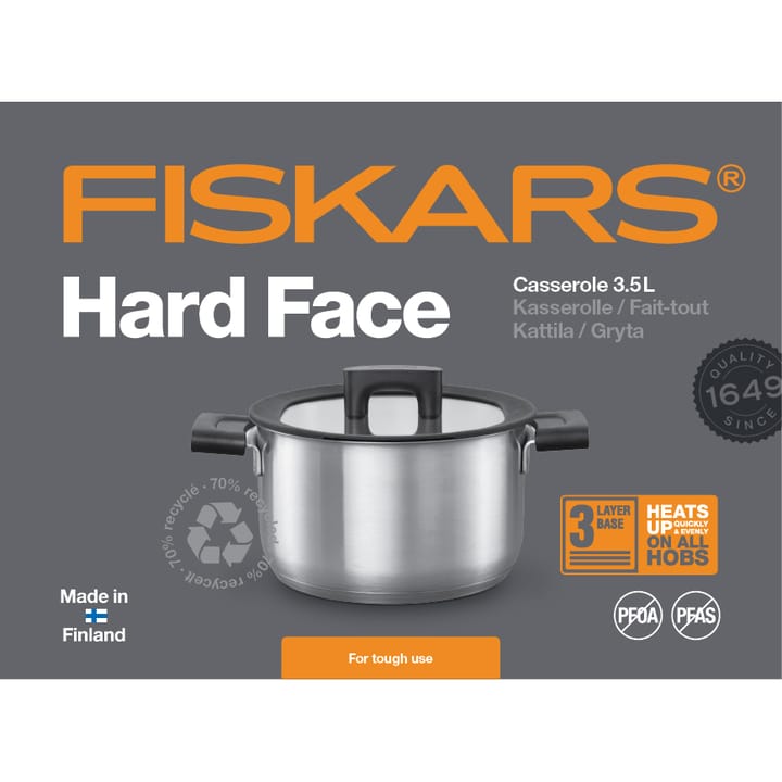 Hard Face Steel Topf mit Deckel, 3,5 L Fiskars