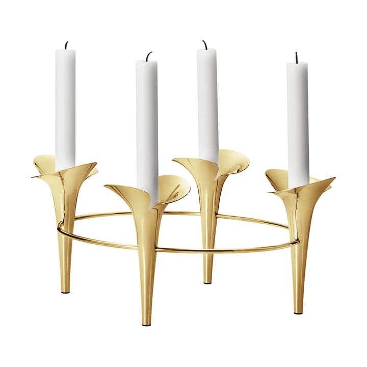 Bloom Kerzenhalter Ø28cm, Gold Georg Jensen